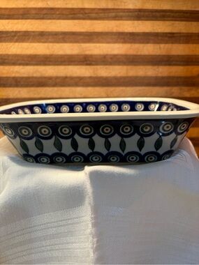 Polish pottery Blue Pattern Stoneware Baking Dish